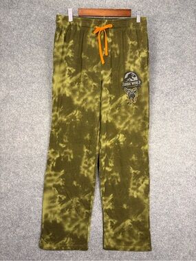 Jurassic World Olive Tie Dye Lounge Sleep Pants Size Medium